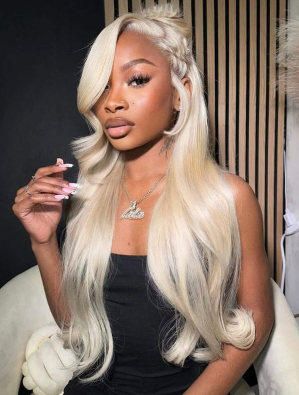 13x4 Transparent Blonde Straight Lace Front Wig